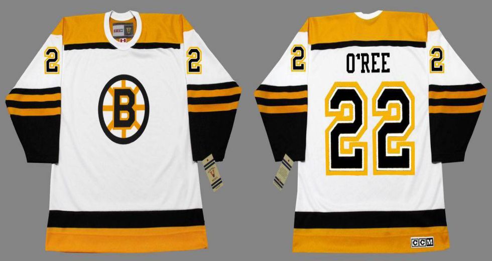 2019 Men Boston Bruins #22 Oree White CCM NHL jerseys->boston bruins->NHL Jersey